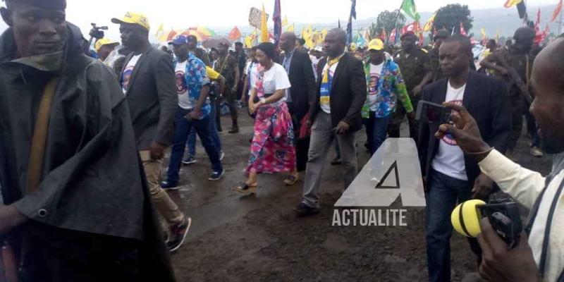 Olive Lembe arrivée ce dimanche 15 décembre 2018 à Bukavu par l'aéroport de Kavumu .