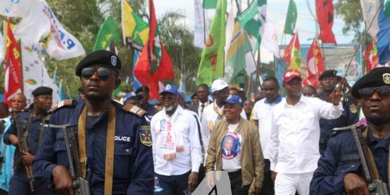 Le candidat président Ramazani Shaday arrivé ce samedi 14 décembre 2018 à Kindu.