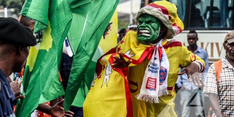 Un supporter du candidat du Front Commun pour le Congo (FCC) à Goma au Nord Kivu.