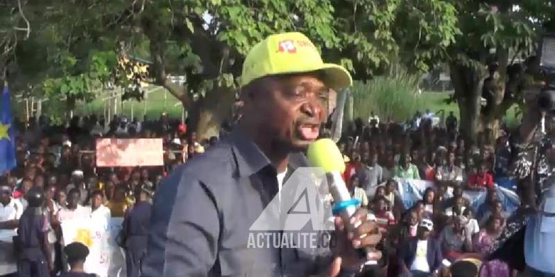 Ramazani Shadary, candidat du FCC en meeting à Gbadolite