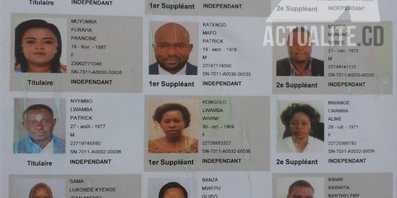 Liste des candidats sénateurs pour le Haut-Katanga