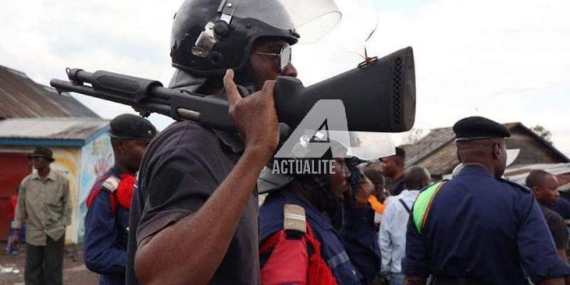 Les policiers lors d'une manifestation anti-pouvoir à Goma/Ph Ley Uwera ACTALITE.CD
