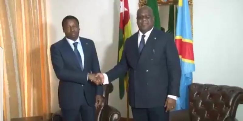 Le président togolais et son homologue congolais  / Capture d'écran 