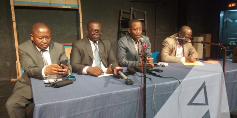 Les responsables des organisations memberes de la Fédération internationale des droits de l'homme (FIDH) lors d'une conférence de vendredi 15 mars 2019 à Kinshasa/Ph Fonseca Masianga ACTUALITE.CD