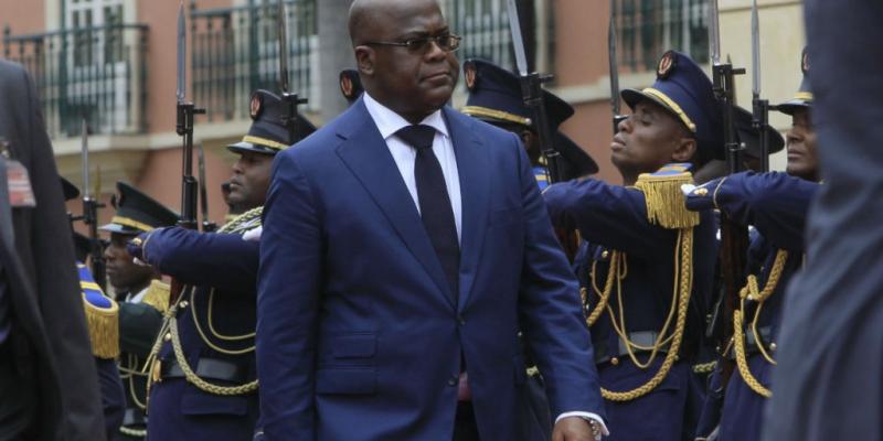Le président de la République démocratique du Congo, Félix Tshisekedi, lors d'une visite officielle à Luanda, le 5 février 2019 / Droits tiers 