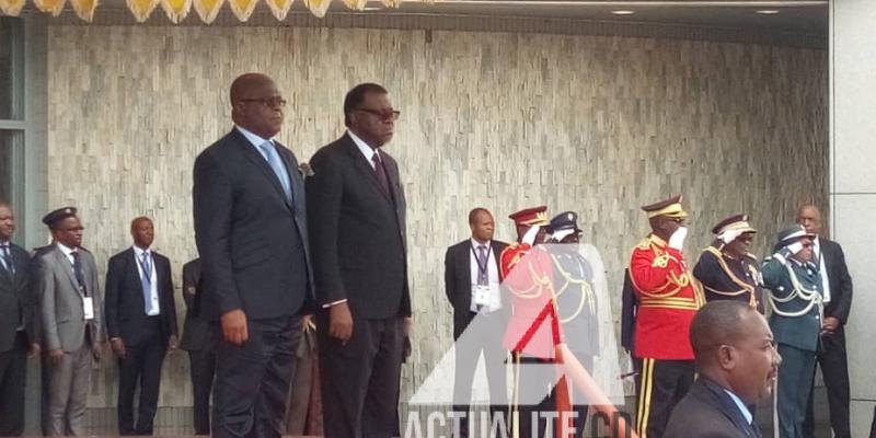 Le président congolais Félix Tshisekedi et son homologue namibien Hage G. Geingob au palais présidentiel de la Namibie à Windhoek/Ph Stanis Bujakera Tshiamala ACTUALITE.CD