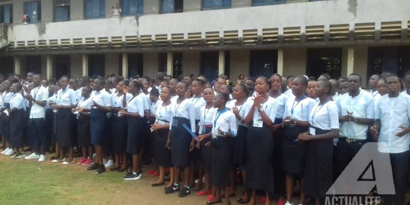 Les élèves finalistes le jour du début de la dissertation à l’Institut Monseigneur Lubaki au Kongo Central.