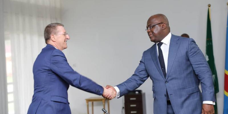 Le président Félix Tshisekedi et Renier Nijskens, Envoyé spécial de Belgique dans la Région des Grands lacs lors d'une rencontre à Kinshasa/Ph Présidence