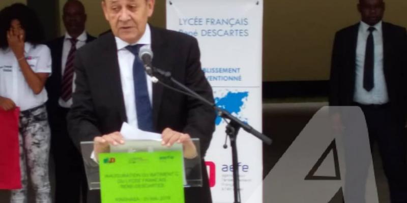 Jean Yves Le Drian, ministre français des affaires étrangères à Kinshasa/Ph Will Cleas Nlemvo ACTUALITE.CD