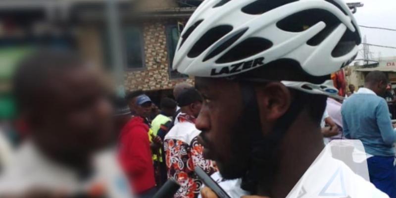 Ruberwa Jean Bosco Damascène, vainqueur de la 1ère étape du tour cycliste international de la RDC 