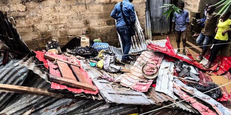 Maison détruite par les pluies diluviennes