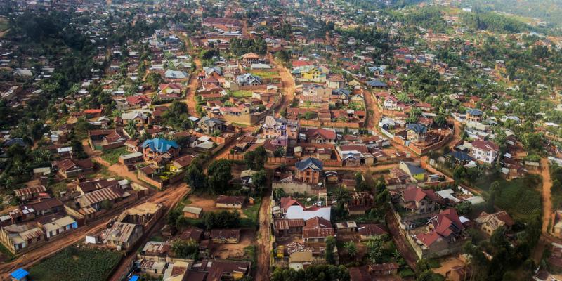 Vue aérienne de Butembo, en République démocratique du Congo. Le 19 avril 2019