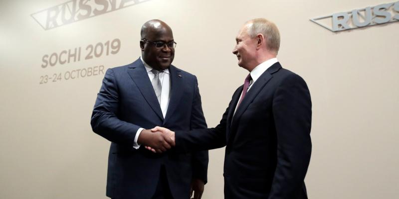 Félix Tshisekedi et son collègue de la Russie Vladimir Poutine
