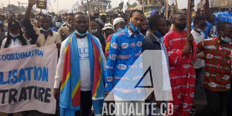 Des manifestants lors de la marche de CLC à Kinshasa/PH. ACTUALITE