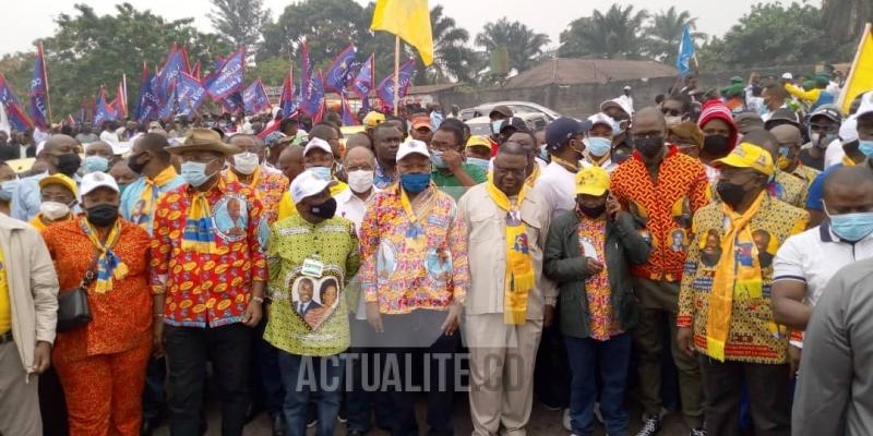Début marche FCC au niveau de la 1ère Rue à Limete/Kinshasa. Ph. ACTUALITE.CD