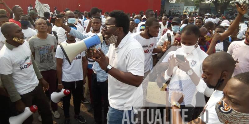 Un rassemblement des mouvements citoyens à Limete avant le début de la manifestation contre le choix de Ronsard Malonda comme présidnet de la CENI/Ph ACTUALITE.CD