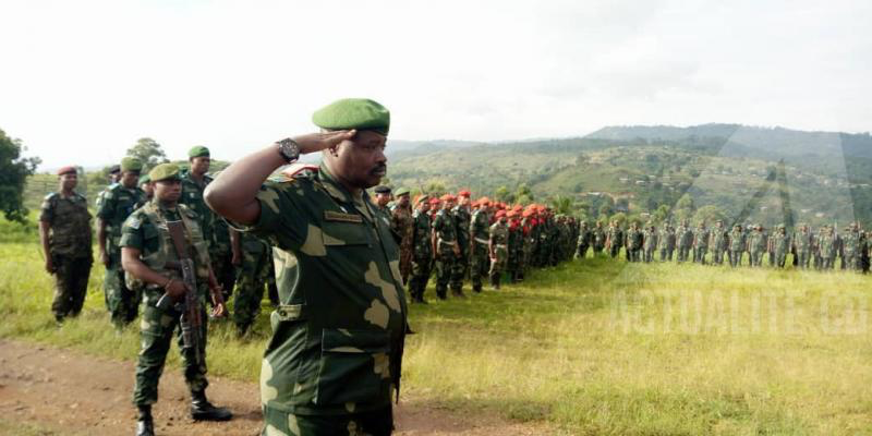 Le général Jacques Nduru lors d'une parade des FARDC à Beni/Ph ACTUALITE.CD