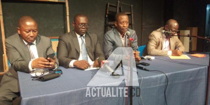 De gauche à droite. Paul Nsapu, Traoré Idrissa l'un  des VP de la FDIH, Claude Katende de l'Asadho/Ph. Fonseca Mansianga/ACTUALITE.CD