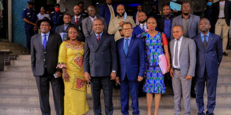 Le président de la CENI, Corneille Nangaa et les membres de la Dynamique pour la consolidation des acquis démocratiques