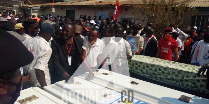 Les funérailles des militants de l'UDPS à Lubumbashi. Ph. ACTUALITE.CD.