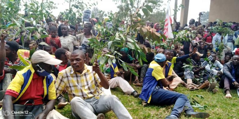 Sit-in de militants de l'UNC à Walungu. Ph. Droits tiers.
