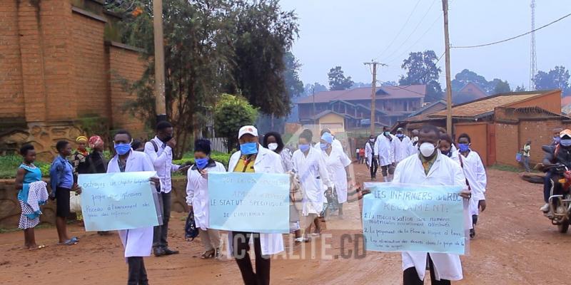 Marche des infirmiers de Butembo. Photo d'illustration ACTUALITE.CD