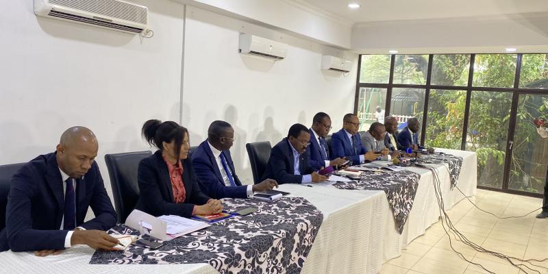 Les membres de G13 lors d'une conférence de presse/Ph ACTUALITE.CD 
