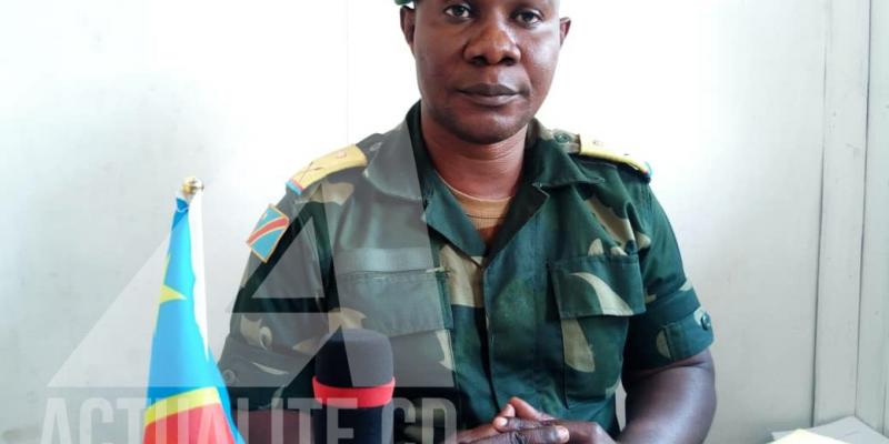 Le major Guillaume Ndjike, porte-parole de l'opération sokola 2 au Nord-Kivu/Ph ACTUALITE.CD