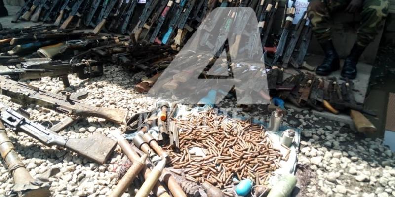 Des armes et explosifs remis par des miliciens à Goma/Ph ACTUALITE.CD 