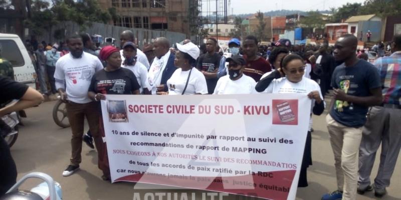 Manifestation à Bukavu pour exiger la mise en application des recommandations du rapport mapping/Ph ACTUALITE.CD