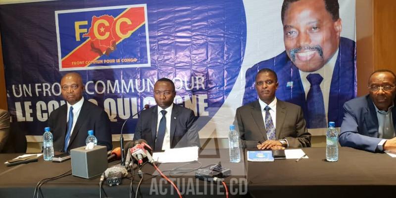 Les membres du Front Commun pour le Congo lors d'une conférence de presse à Kinshasa/Ph. ACTUALITE.CD