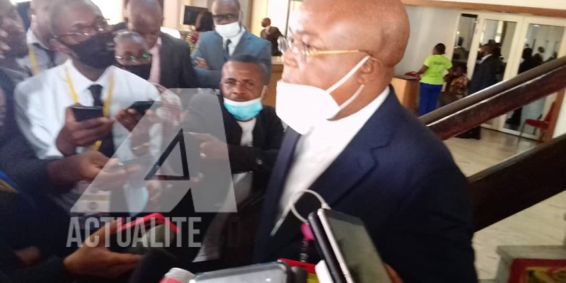 Pius Muabilu, ministre d'Etat de l'urbanisme et habitat après consultations au Palais de la Nation/Ph ACTUALITE.CD