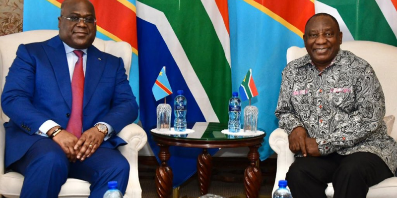 Félix Tshisekedi et Cyril Ramaphosa à Pretoria/Ph droits tiers 