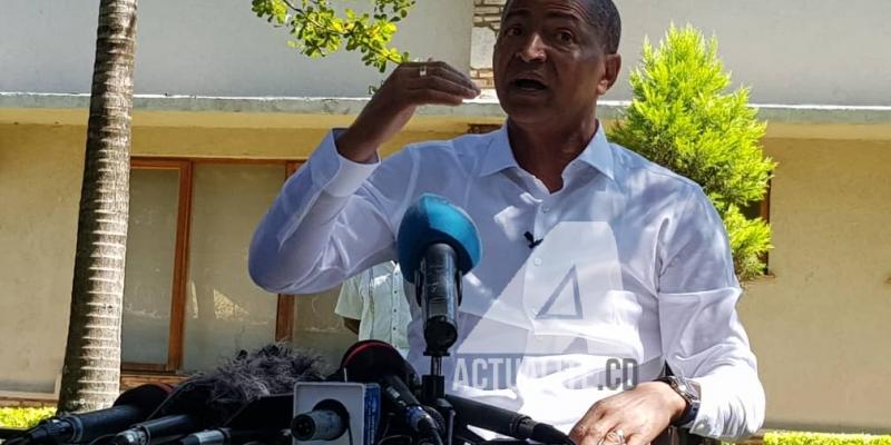 Moise Katumbi en conférence de presse mercredi 22 mai 2019 à sa résidence à Lubumbashi/Ph Christine Tshibuyi