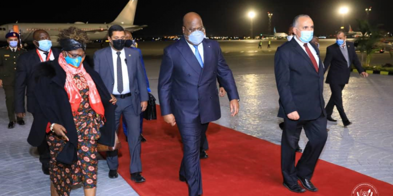 Arrivée de Félix Tshisekedi au Caire/Ph Présidence 