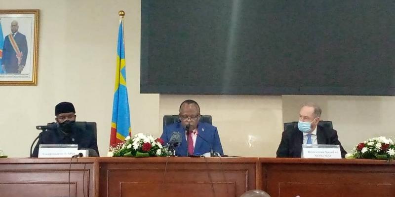 8ème anniversaire de l'Accord-cadre d'Addis-Abeba au salon rouge de l'immeuble du gouvernement. Ph. ACTUALITE.CD