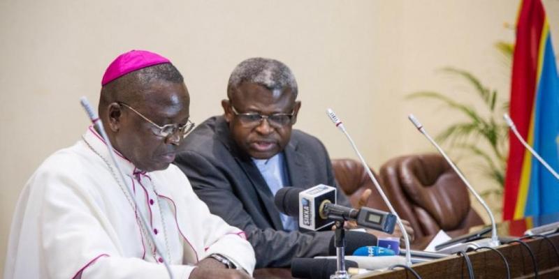 Mgr Marcel Utembi et Abbé Donatien Nshole respectivement Président et secrétaire général de la CENCO/Ph. droits tiers