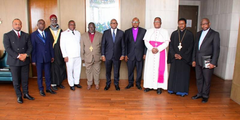 Sama Lukonde et les chefs des confessions religieuses de la RDC/Ph. droits tiers