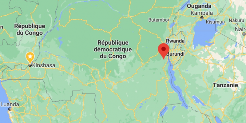Carte des limites de la RDC et ses voisins 