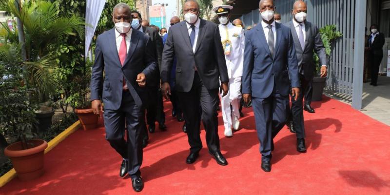 Le Président Kenyan Uhuru Kenyatta au siège d'EquityBCDC. Ph. Droits tiers.