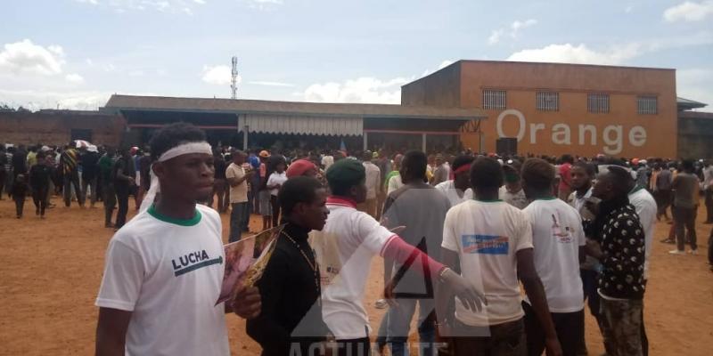 Les manifestants anti-MONUSCO à Butembo lors du quatrième jour de leur sit-in/Ph. ACTUALITE.CD