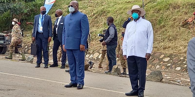 Félix Tshisekedi et Yoweri Museveni ce 16 juin 2021 à Mpondwe en Ouganda/Ph Présidence