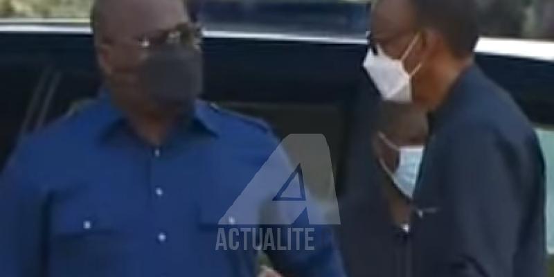 Félix Tshisekedi accueilli par Paul Kagame à Gisenyi/Ph. ACTUALITE.CD