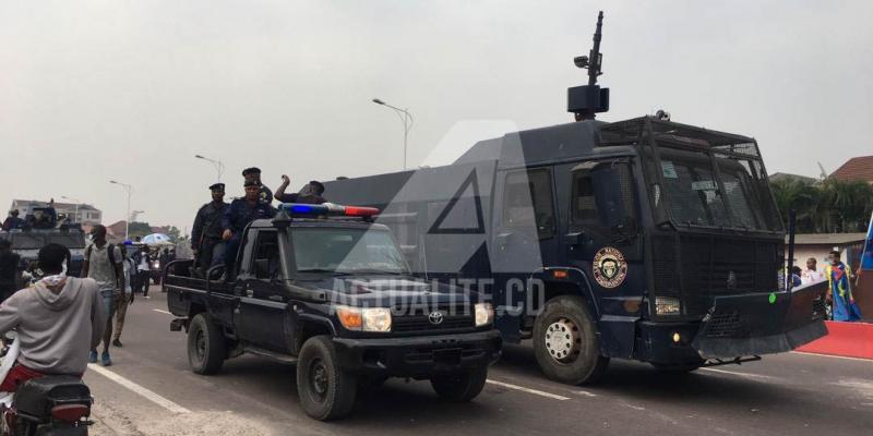 La Police se déploie dans le cadre d'une manifestation à Kinshasa