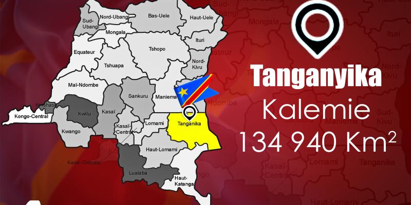 Carte de la province de Tanganyika produite par le service infographie d'ACTUALITE.CD  