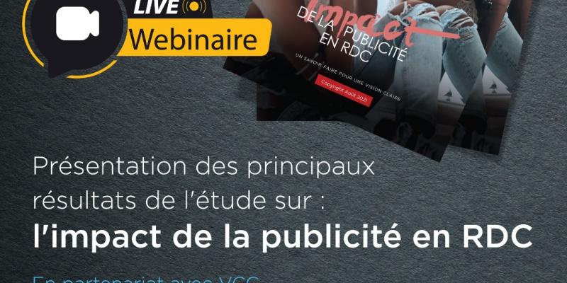 Visuel du webinaire sur l'impact de la publicité en RDC
