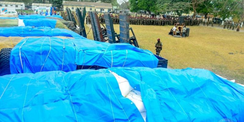 Le Président de la République a procédé, ce dimanche 12/09/21 au camp Tshatshi à Kinshasa, au lancement des cantines militaires approvisionnées par des produits agricoles issus des récoltes du Service National