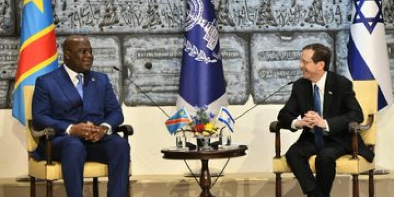 Tshisekedi et le président Israël. Photo droits tiers
