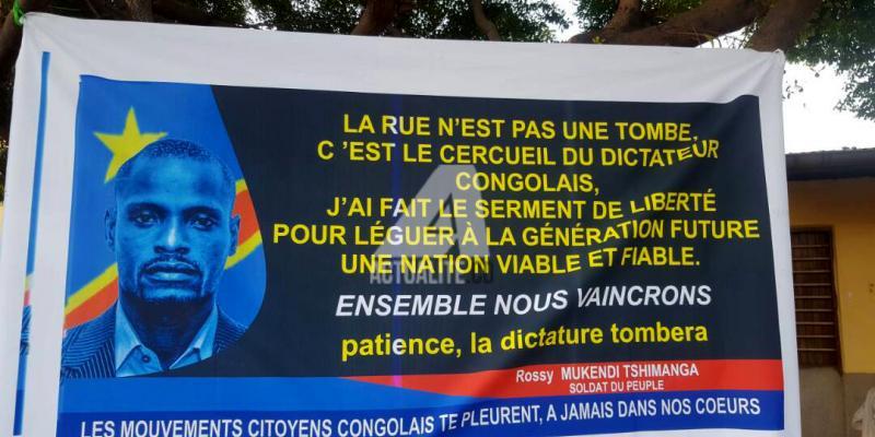 Manifestation des mouvements citoyens à la suite du meurtre de Rossy Mukendi 