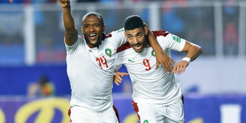Joueurs marocains célébrant un but